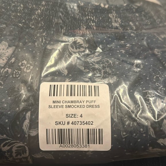 TORRID Mini Chambray Puff Sleeve Smocked Dress size 4 / 4X 26 dark romantic - Picture 6 of 6